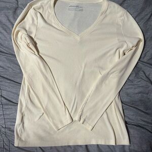 Eddie Bauer Off-White Cotton Tee XL